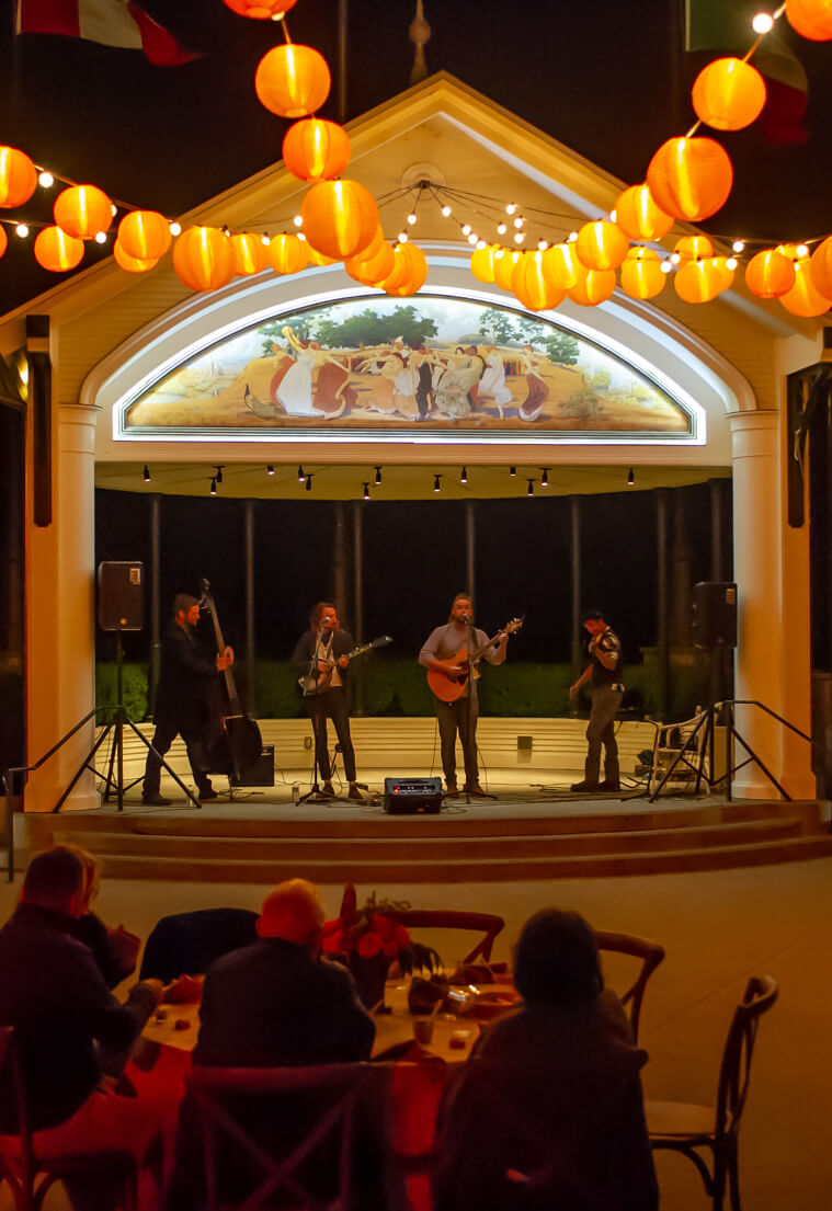 Band playing on Coppola Pavillion.