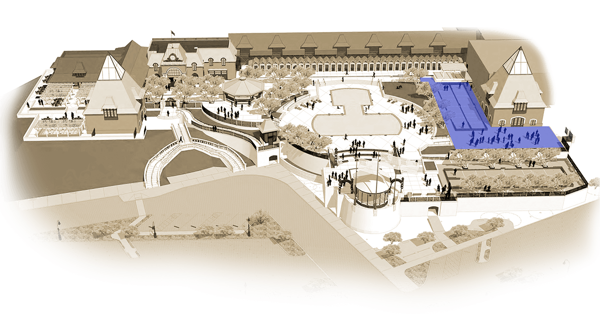 Illustrated map of Coppola Winery with West Terrace in highlighted blue.